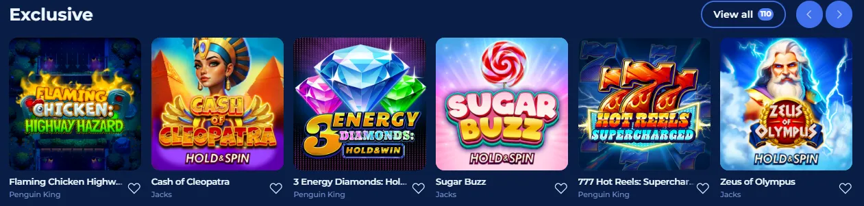 Leprezone casino exclusive games